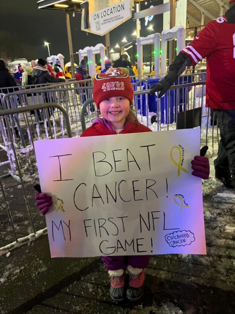 Drunk NFL fans push girl with ‘I beat cancer’ sign down stairs