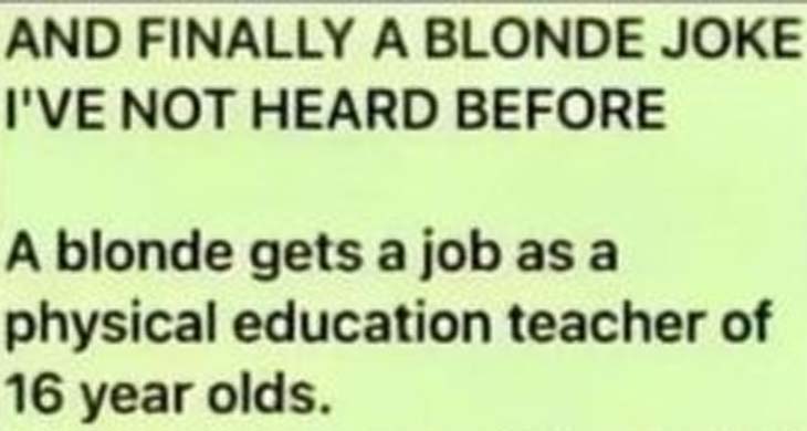 A hilarious blonde joke I’ve never heard before