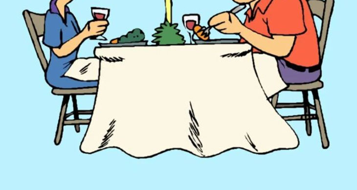 A husband and wife were dining at restaurant