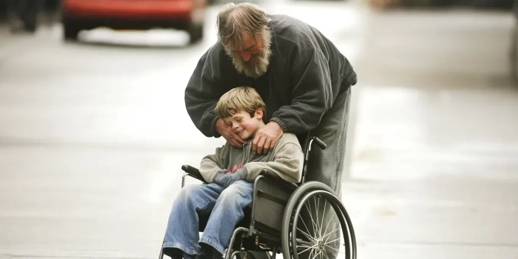 Disabled Homeless Man Gave His Wheelchair to a Poor Boy Who Couldn’t Walk – 5 Years Later, the Boy Found Him to Repay His Kindness