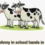 Little Johnny In School Hands In A Blank Piece Of Paper.