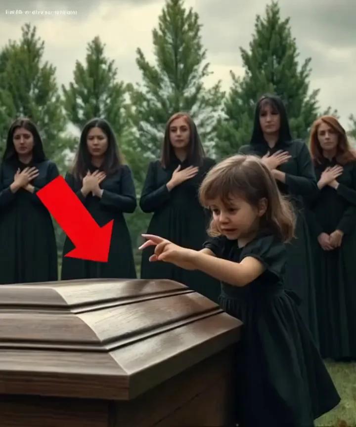 She Held Her Daughter at Her Husband’s Funeral — Then the Little Girl Whispered Something…