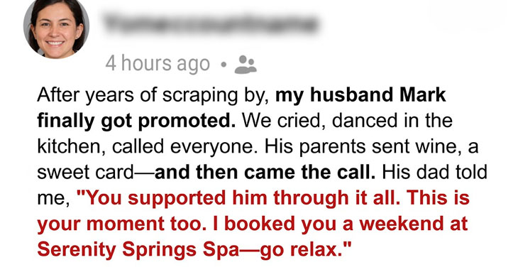 My FIL Insisted I Go On a Spa Weekend He Paid For – Halfway There, My Neighbor Called Screaming, ‘It Was All Their Plan! Go Back Now!’
