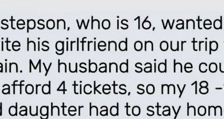 My stepson, 16, wants to invite his girlfriend on our trip to Spain. My husband said he