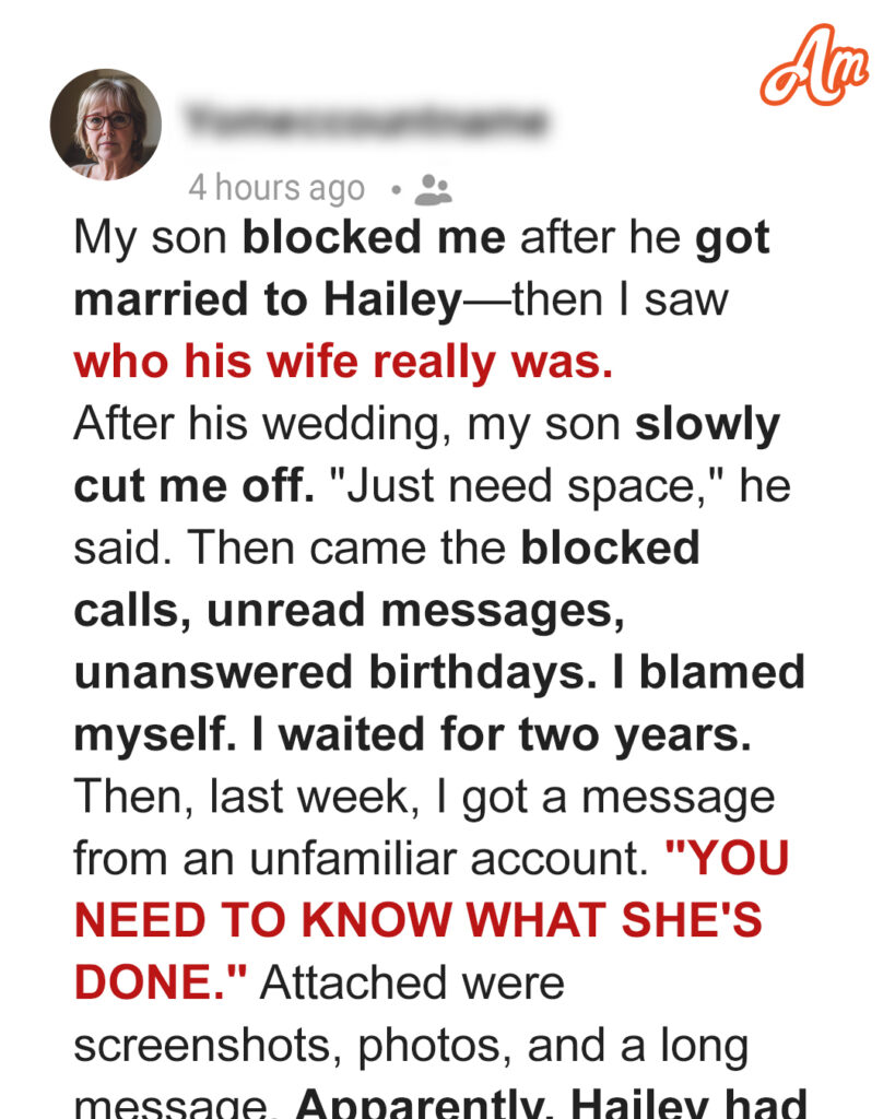 My Son Blocked Me After He Got Married—Then I Saw Who His Wife Really Was