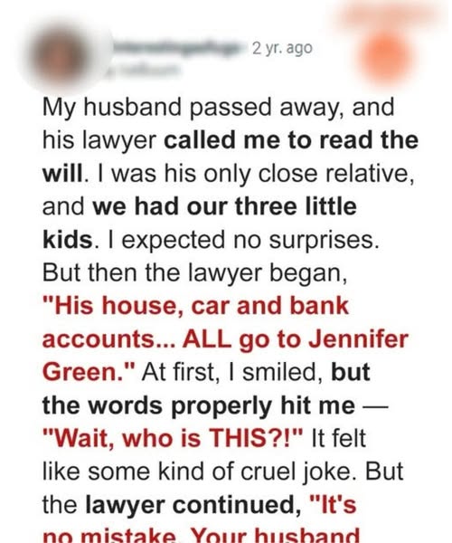 Single Mother of 3 Attends Her Husband’s Will Reading — and Uncovers a Shocking Secret